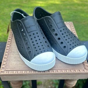 Native Black Perforated Slip-On Shoes